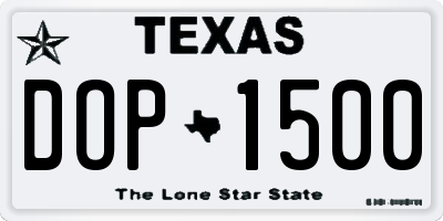 TX license plate DOP1500