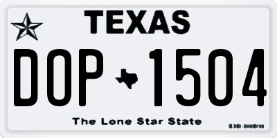 TX license plate DOP1504
