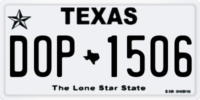 TX license plate DOP1506