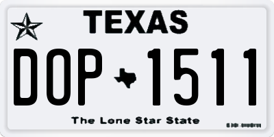 TX license plate DOP1511