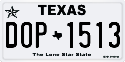 TX license plate DOP1513