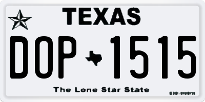 TX license plate DOP1515