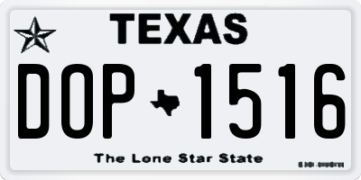 TX license plate DOP1516