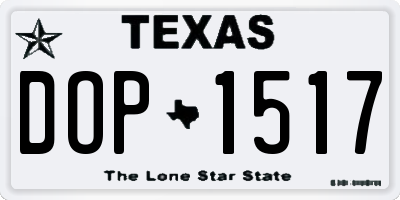 TX license plate DOP1517