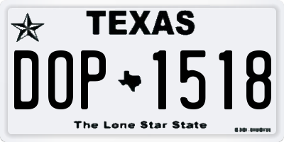 TX license plate DOP1518