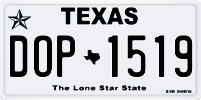 TX license plate DOP1519