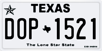 TX license plate DOP1521