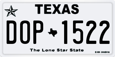 TX license plate DOP1522