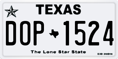 TX license plate DOP1524