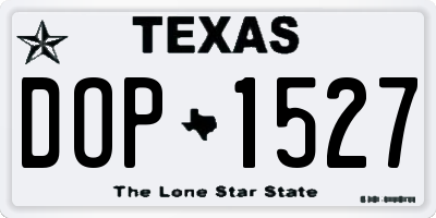 TX license plate DOP1527