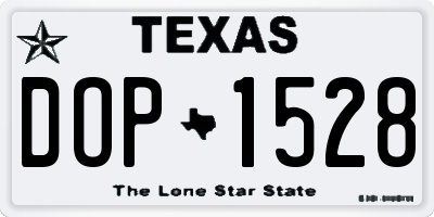 TX license plate DOP1528