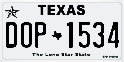 TX license plate DOP1534