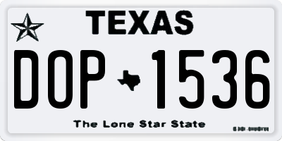 TX license plate DOP1536
