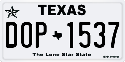TX license plate DOP1537