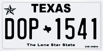 TX license plate DOP1541