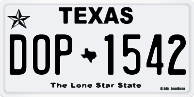 TX license plate DOP1542