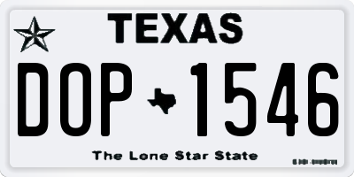TX license plate DOP1546
