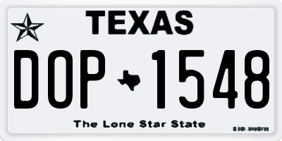 TX license plate DOP1548