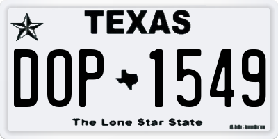 TX license plate DOP1549