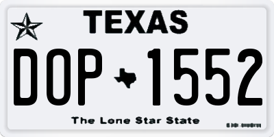 TX license plate DOP1552