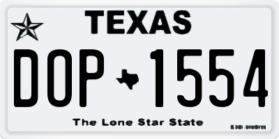 TX license plate DOP1554