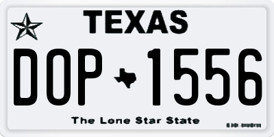 TX license plate DOP1556