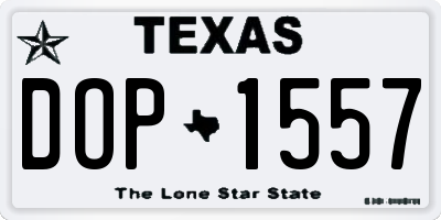 TX license plate DOP1557