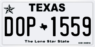 TX license plate DOP1559