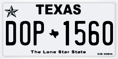 TX license plate DOP1560