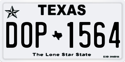 TX license plate DOP1564