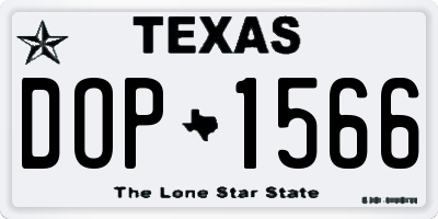 TX license plate DOP1566