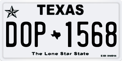 TX license plate DOP1568