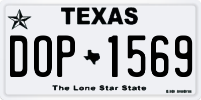 TX license plate DOP1569