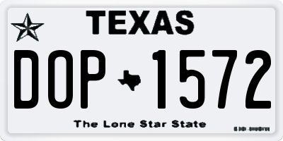 TX license plate DOP1572