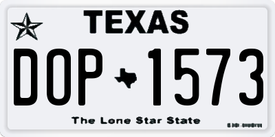 TX license plate DOP1573