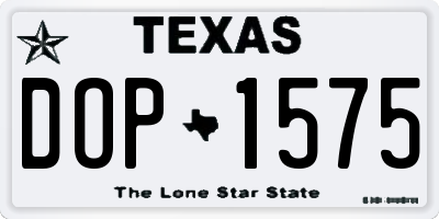 TX license plate DOP1575