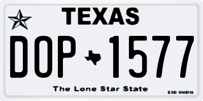 TX license plate DOP1577