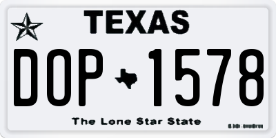 TX license plate DOP1578