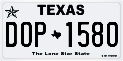 TX license plate DOP1580