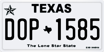 TX license plate DOP1585