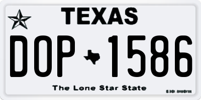 TX license plate DOP1586