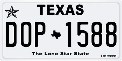 TX license plate DOP1588