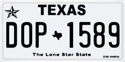 TX license plate DOP1589