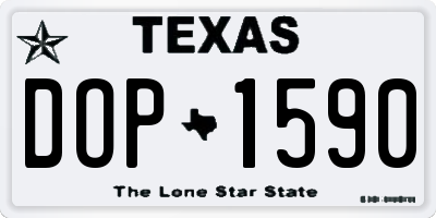 TX license plate DOP1590
