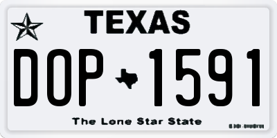 TX license plate DOP1591