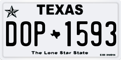 TX license plate DOP1593