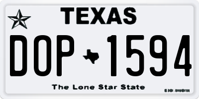 TX license plate DOP1594