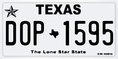TX license plate DOP1595