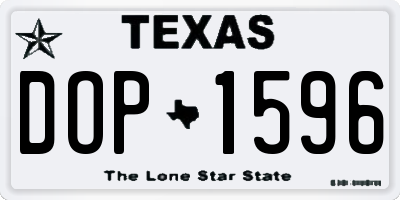 TX license plate DOP1596