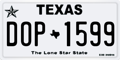 TX license plate DOP1599